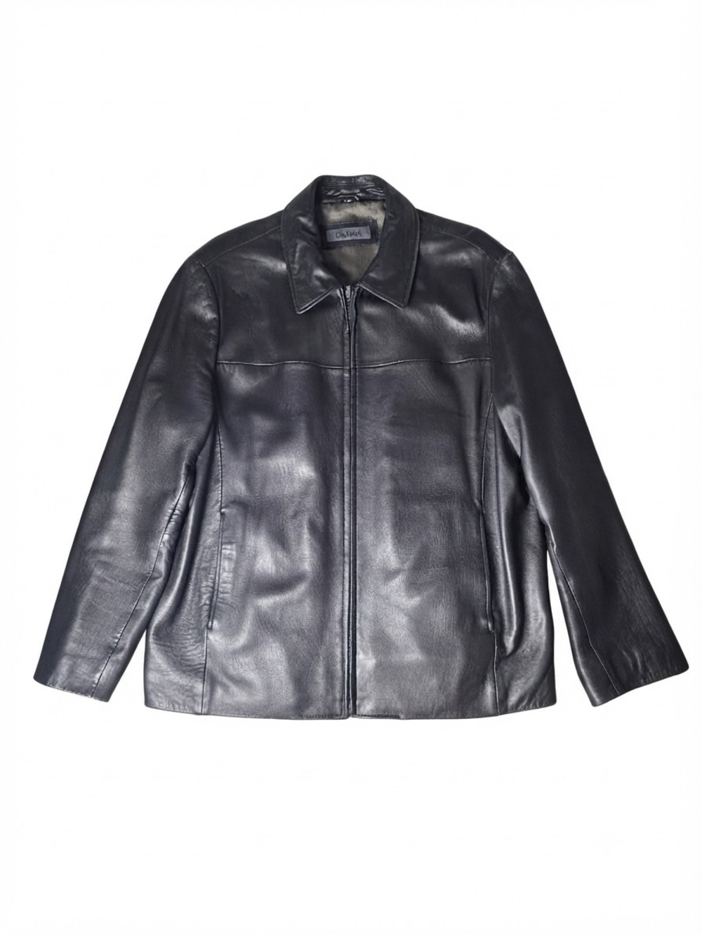 Cacharel Men's Black Genuine Leather Jacket Coat Size L